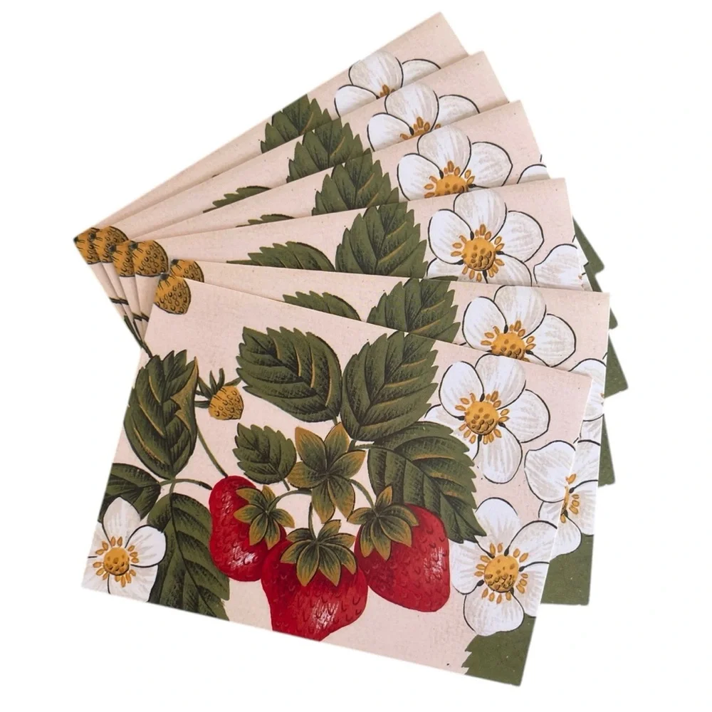 Vintage Pratt & Austin Blank Strawberry Greeting Cards Unused No Envelopes